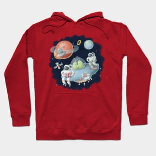 Astronauts in space. Hoodie